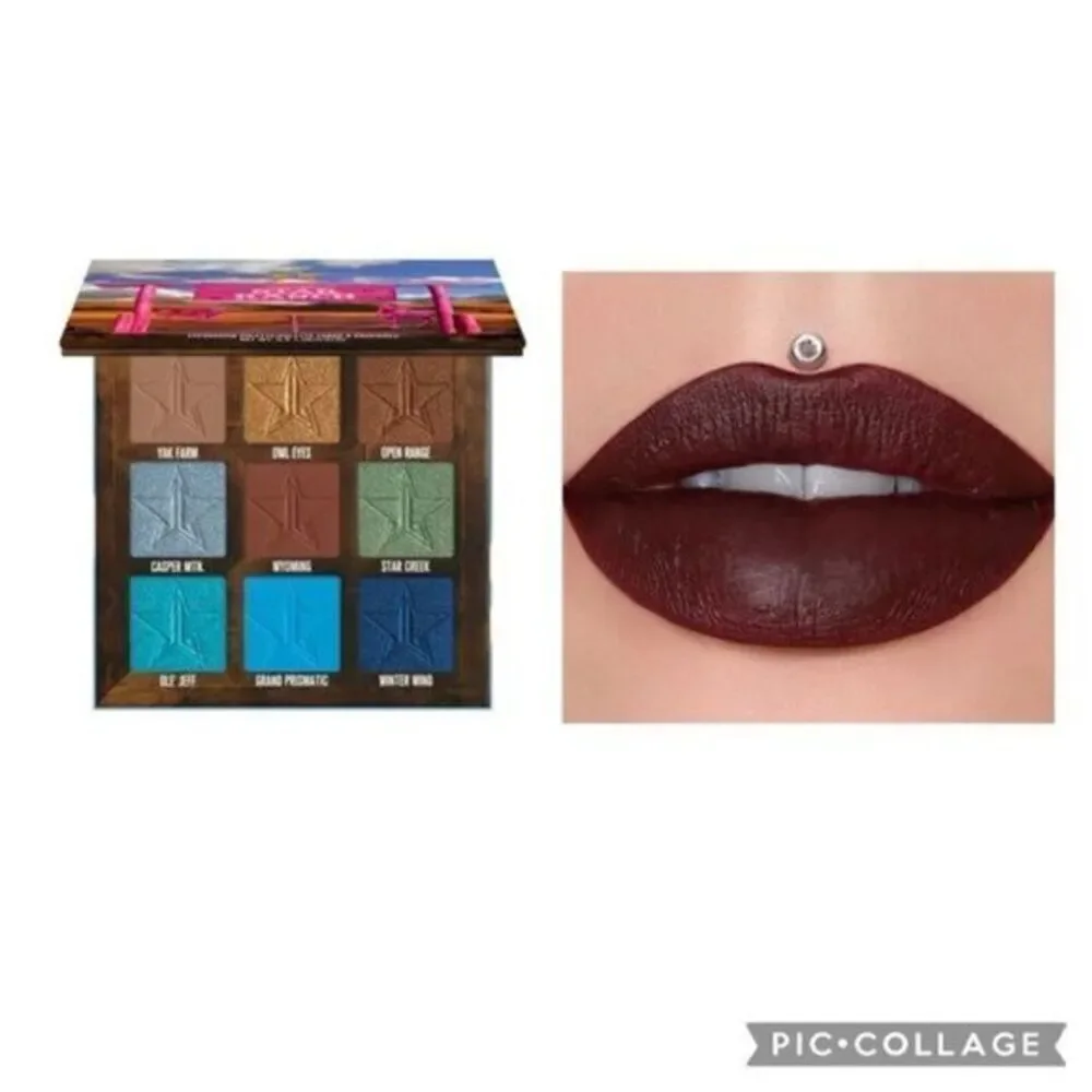 NIB Jeffree Star Mini Star Ranch Eyeshadow Pallet & Velvet Trap Lipstick - Wine